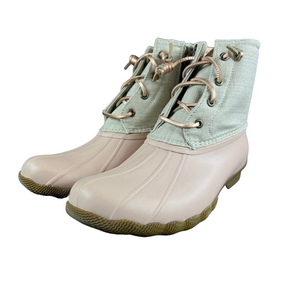 Sperry Top-Sider Saltwater Canvas Rose Oat Duck Boots Women's Sizes 6.5 - 8.5 - Picture 6 of 9